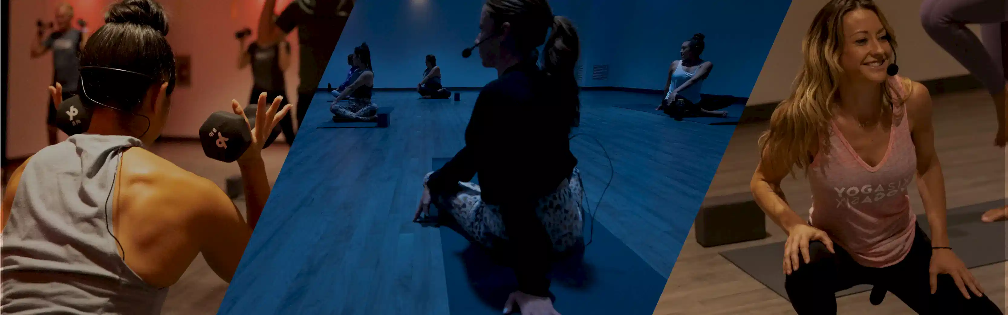 Working out at YogaSix